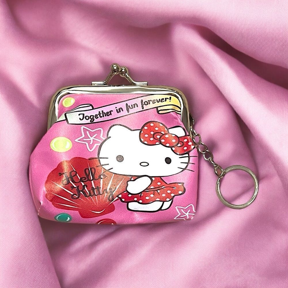 🤯5/$25🤯 Pink Hello Kitty Seashell Keychain Coin Purse